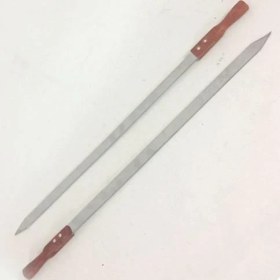 Resim Abnturk Ağaç Saplı 304 Kalite Paslanmaz Çelik 57cm Uzunluğunda Ömür Boyu Garantili Adana,Urfa Kebap Şişi 