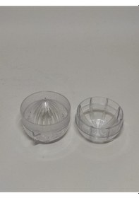 Resim Mini 3 Parça Limon Suyu Sıkacağı Limonmatik Hazneli Kapaklı Lemon Sıkacağı 