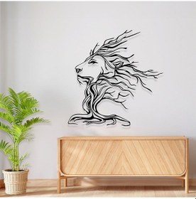 Resim Hayvan Figürlü Tablo Aslan Ağacı Tasarımı Lazer Kesim Metal Tablo 