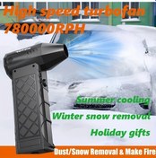 Resim Gaojunshop01 Turbo Jet Fan 4 Hız Ayarlı Type C Şarjlı Taşınabilir Saç Kurutma Makinesi Siyah 