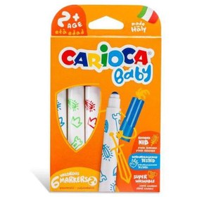 Resim Carioca Keçeli Boya Kalemi Jumbo Bebek Süper Yıkanabilir 6 LI 42813 
