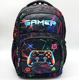 Resim BEVITTON Gamer Temalı Erkek Çocuk İlkokul Sırt Çantası Seti, 3 Parça, Oyun Kumanda Desenli, Siyah Renkli 
