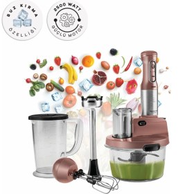 Resim Karaca Turbo Doğrayıcı, Dilimleme Rondo, Blender 2500W Yüksek Güç 8 In 1 Mikser Seti & Mutfak Robotu 