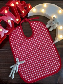 Resim tezgahist Kırmızı kareli bebek mama önlüğü (6Ay) 