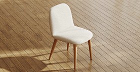 Resim Lyno 77x140 Sabit Yemek Masası Takımı (Roa Bench & 4 Venn Sandalye) - Bukle - Uzay / Koyu 