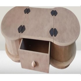 Resim 1448bng90239hobi Adn Dekoratif Kapaklı Kutu Tek Çekmece Ahşap Mdf Ham Model El Yapım 