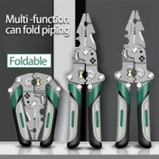 Resim Katlanabilir Çok Fonksiyonlu Endüstriyel Kalite Tel Kazıyıcı ve Crimper Aracı - Ergonomik Tutacaklar, Hassas Kesme, Kazıma ve Sıkma ile Dayanıklı Yüksek Karbonlu Çelik, Elektrik, Otomobil, Bisiklet ve Makine Tamirinde Kullanılır, Tel Kazıyıcı Aracı, Bisiklet Bakımı, Parlatılmış Yüzey, Sağlam İnşaat 