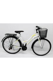 Resim Dorello Beyaz Bisiklet 26 Jant 2650 Model 2650 Model Beyaz Sepetli Beyaz Sarı 