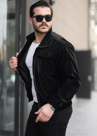 Resim Nova Parlak Çift Cepli Su İtici Slim Fit Erkek Yağmurluk Mont - SIYAH / XL 