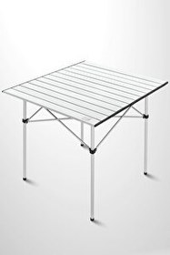 Resim Box&Box Alüminyum Katlanabilir Kamp ve Piknik Masası Omuz Askılı Taşıma Çantasıyla XL Gri 