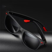Resim 1 Adet Üniseks Retro Tam Çerçeve Moda Gözlükleri - Siyah PC Çerçeve & Kırmızı Vurgular, Büyük Boy (139mm+), Hafif ve Dayanıklı Erkekler & Kadınlar İçin, Aksesuar Dahil Değildir, Üniseks Giyim Aksesuarı | Vintage Gözlük | Darbeye Dirençli Camlar 
