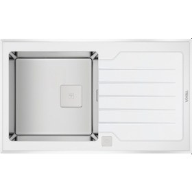 Resim Teka Diamond Rs15 1B 1D 86 (Wst White) Tek Hazne Ve Tek Damlalıklı Cam Eviye - Beyaz - 115100012 