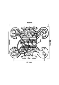 Resim Dekoratif Sac Kelebek Menteşe - Küçük, Eskitme, 100 Adet Siyah 