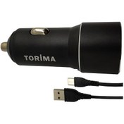 Resim Torima 2 Çıkış Max. 2.4 Amp. Mini Araç Şarj Aleti - Type c Usb Ka 