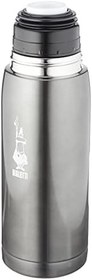 Resim Bialetti - Termos - 460mL - Koyu Gri Renk - Paslanmaz Çelik - Çift Katmanlı - 12 Saat Sıcak 24 Saat Soğuk Tutar - Bardaklı Kapak Özelliği 