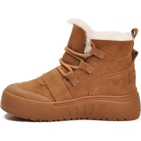 Resim Kahve Süet İçi Kürklü Soğuğa Dirençli Kaymaz Kadın Bot Tape Z Kahve 