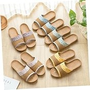 Resim SOIMISS 1 Çift Bayanlar Sandalet Örgülü Sandaletler Japon Terlikleri Kadınlar Için Açık Parmaklı Terlikler Erkekler Için Kapalı Sandaletler Bambu Japon Hasır ler Ev 