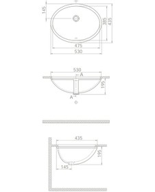 Resim Turkuaz Seramik Cerastyle 48 x 39 Tezgah Altı Hilton Lavabo 070200 