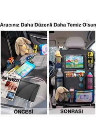 Resim Polham 2 Adet Set Araç İçi Arka Koltuk İçin 8 Bölmeli Organizer, Su Geçirmez, Kolay Temizlenir Eşya Düzenleyici 