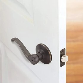 Resim Asseds Store 740407 Scroll 2 Yönlü Ayarlanabilir Gizlilik Kapı Kolu, Yağla Pürüzlü Bronz, 6 Evrensel 