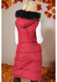 Resim Z6741 Dewberry Bayan Yelek-düz Bordo Düz Bordo 