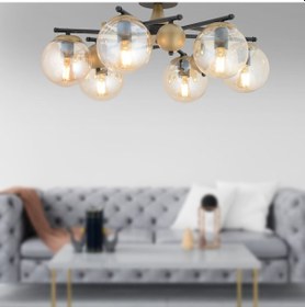 Resim Peyda 6'lı Siyah Eskitme Bal Camlı Modern Koridor Yatak Odası Salon Avize 