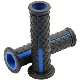 Resim Hightower Motosiklet Blue Tutamak Kapakları 7/8" 22mm Kabza Dayanıklı Siyah Kauçuk 