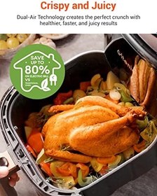 Resim Ultenic K10 Airfryer, Fritöz, 5 Litre XL, 1500 W, Siyah 