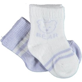 Resim Bibaby Biorganic Bear 2'Li Kız Çorap 68412 Lila 