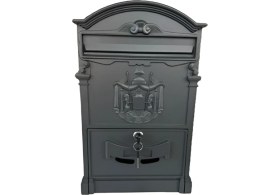 Resim ALMITAL Glamour Villa Tipi Dekoratif Antrasit, Metal Posta Kutusu 