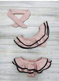 Resim My Kids Wear Kız Çocuk Fırfırlı Ikili Bikini Takım Mor - Mavi 