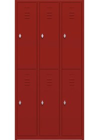 Resim Metal Soyunma Dolabı 6 Kişilik İşçi Soyunma Dolabı 99x32x185 Kırmızı / Kırmızı 