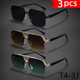Resim 3 adet şık metal yarı çerçeve gözlük, erkek ve kadınlar için, mezuniyet sezonu, okula dönüş, partiler, alışveriş ve günlük kullanım için ideal hediye seçeneği 