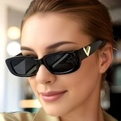 Resim 1 adet 2025 Model PC Malzemesi, Hafif ve Şık Unisex Moda Gözlükleri - Klasik Siyah Kedi Gözü Kadın Moda Gözlükleri - Yan V-Şekilli Dekoratif 