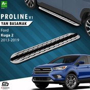 Resim S-Dizayn Ford Kuga 2 OEM Still Pro V2 Aluminyum Yan Basamak 183 Cm 2013-2019 