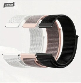 Resim Gaojunshop01 3 Paket 22mm Siyah Reflektif Beyaz Pembe Kum Kadın Spor Nylon Kolay Çıkarılır Bileklik 