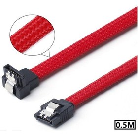 Resim 4739 Naylon Örgü Hasır L 90 Dirsek Sata3 Ssd Hdd Data Veri Kablos 