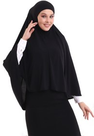Resim ihvanonline Füme Malezya Model Pratik Çarşaf Üstü Kolsuz Penye Tesettür Sufle Eşarp 
