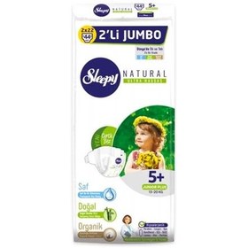 Resim Sleepy Natural İkili Jumbo Bebek Bezi 5+ Beden 44 Adet 