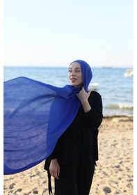Resim Moda Kaşmir Neo Pamuk Şal Serisi Saks Mavisi 