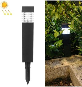 Resim Güneş Enerjili Suya Dayanıklı Dış Mekan Peyzaj Kare Sütun Çim Işığı Beyaz Işık Beyaz 