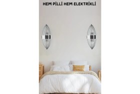 Resim Beyzbol Pilli Aplik, Anahtarlı, Pilli Elektrikli 2'si 1 Arada, Ledli Duvar Aplik, Gece Lambası 