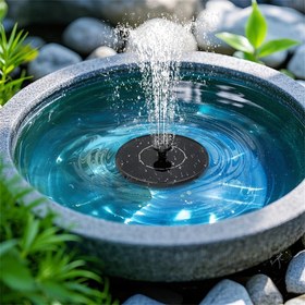 Resim 1 adet, kuş banyoları, bahçeler, göletler ve yüzme havuzları için uygun su püskürtme tasarımı, elektrik gerektirmez, güneş enerjili, sirkülasyonlu su çeşmesi 