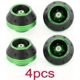 Resim Tongdashop 4 Parça Evrensel Motorcycle Tekerlek Koruması Yeşil Çarpışma Pedi Off-road 