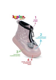 Resim Kaptan Junior Kız Bebek Çocuk Botu Ortopedik Kaymaz Taban Barznk 560 Pembe 