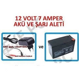 Resim EYEPC 12 Volt 7 Amper Akü Ve Akü Şarj Aleti Pilsan Akülü Oyuncak Araba Uyumlu Akü Şarz Seti 