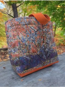 Resim Van Gogh Bahar Dalları Model Kadın Çanta Turuncu 
