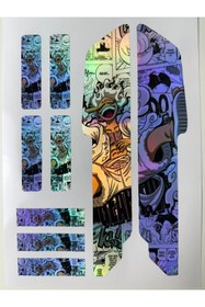 Resim cakaybu One Piece Luffy Bisiklet Sticker Seti 9 Parça – Renkli Maşa Kadro Etiketi Hologram 