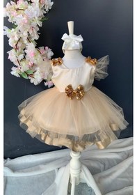 Resim Mnk Baby & Kids Pul Payet Fiyonklu Saten Kız Bebek Mevlütlük Elbise PNPN176 