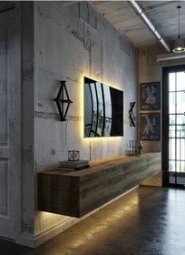 Resim Resital Ledli Duvara Monte Tv Sehpası - Ceviz - W6008-2 Ceviz 